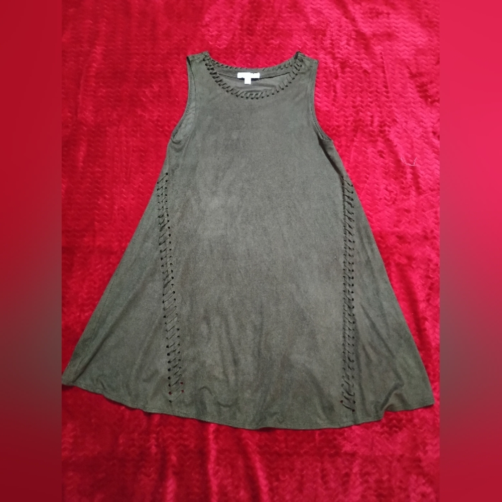 Kids Sleeveless Olive Dress
